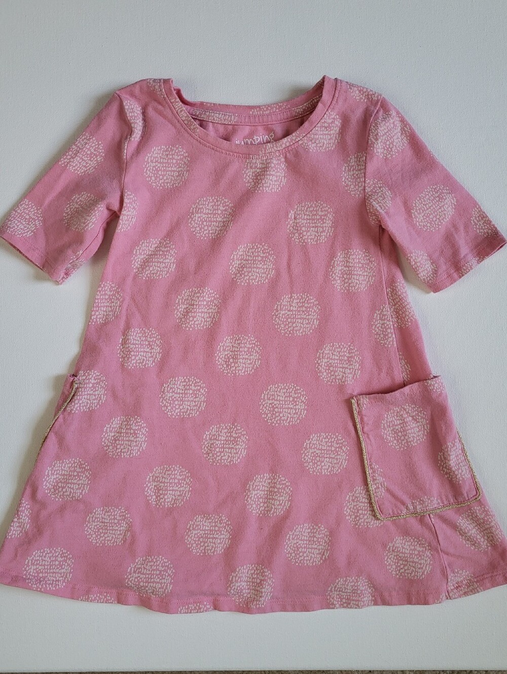 jumping beans Pink Polka Pocket A-Line Play Dress 2T